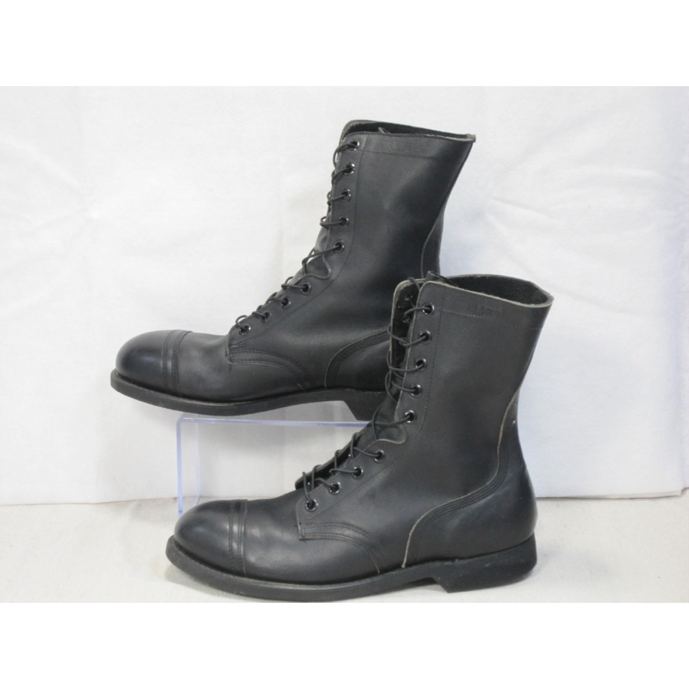 Vintage USGI Black Leather Combat Boots 11R Biltrite Chevron Sole
